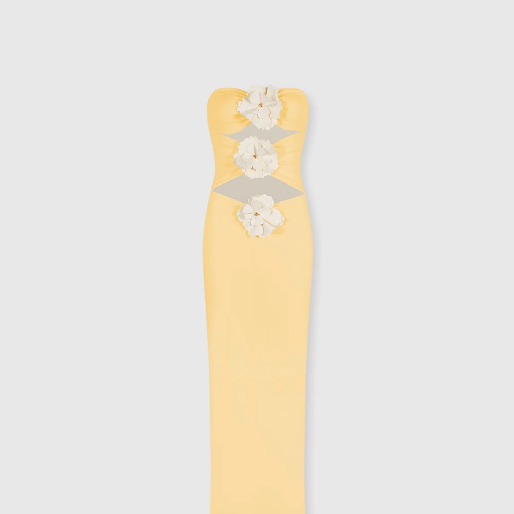 BAHIA MARIA MAIA DRESS IN BUTTERCREAM, SIZE SMALL - Picture 2 of 5